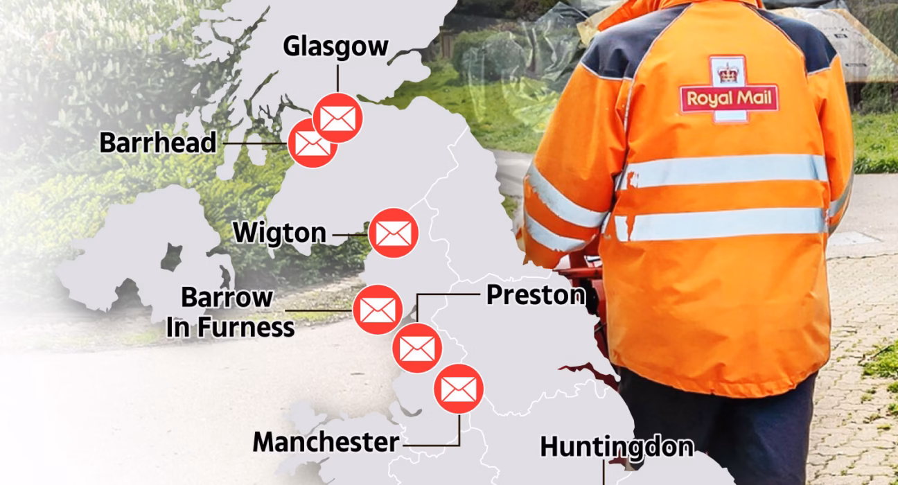 royal mail delivery delays by postcode 2025
